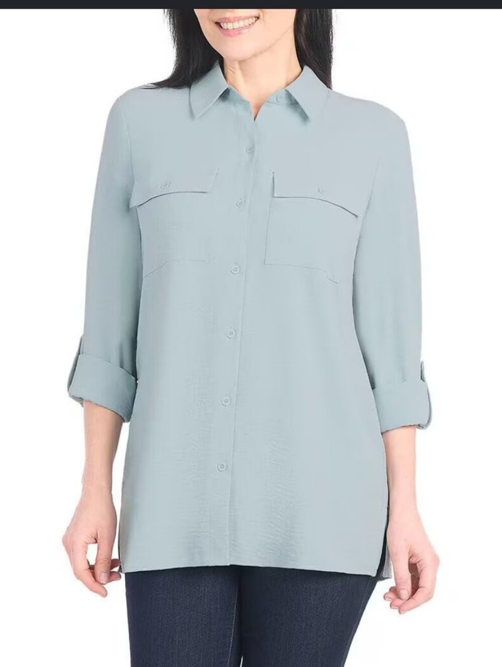 Hilary Radley Button Down Blouse Size XL